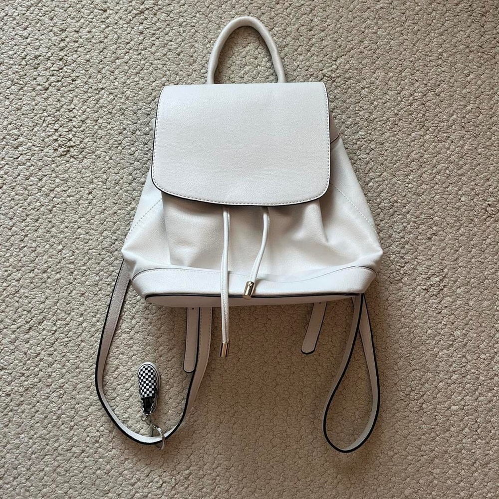 Forever 21 White Leather Mini Backpack